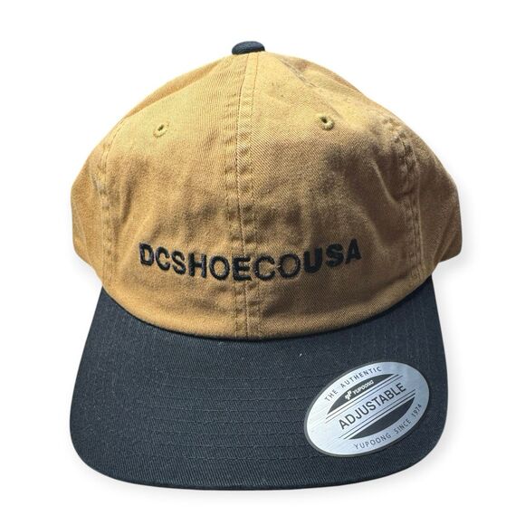 DC Other - DC Shoe Co USA Strapback Hat Adjustable Tan Black Skater Retro Hat OSFM